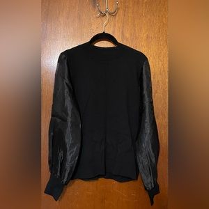 CeCe Organza Puffy Sleeves Sweater Cute and Comfortable